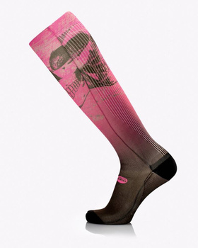 Skarpetki MB Wear Trek Long Pink Skull S/M 36-40