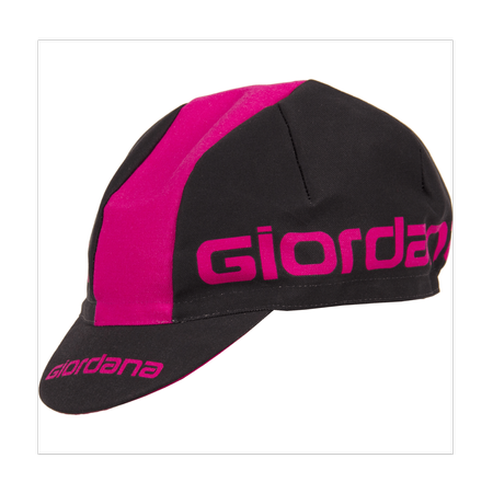 Czapeczka kolarska z logo Giordana - czarno-różowa